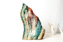 Brazilian Multicolor Polychrome Jasper Slab – Natural Green, Red & Cream Abstract Decor Sculpture, Large - E2D Crystals & Minerals