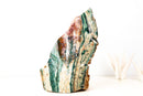Brazilian Multicolor Polychrome Jasper Slab – Natural Green, Red & Cream Abstract Decor Sculpture, Large - E2D Crystals & Minerals