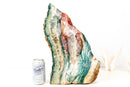 Brazilian Multicolor Polychrome Jasper Slab – Natural Green, Red & Cream Abstract Decor Sculpture, Large - E2D Crystals & Minerals