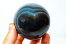 AAA - Grade Blue Banded Agate Sphere with Druzy Cave - Natural Crystal Ball - 417g - E2D Crystals & Minerals