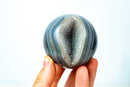 AAA - Grade Blue Banded Agate Sphere with Druzy Cave - Natural Crystal Ball - 417g - E2D Crystals & Minerals
