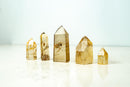 Set of 4 Water - Clear Citrine Quartz + 1 Hematoid Quartz Generators - E2D Crystals & Minerals