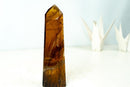 Brazilian Morion Citrine Quartz Obelisk – Smoky Golden Amber Color, Polished Crystal Tower, 1.9 Lb, 8 In. - E2D Crystals & Minerals