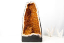Deep Orange Citrine Cathedral Geode with Flower - Large Statement Piece of Super Extra Grade, Ethically Sourced (46 lb, 19.5 in) - E2D Crystals & Minerals