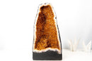Deep Orange Citrine Cathedral Geode with Flower - Large Statement Piece of Super Extra Grade, Ethically Sourced (46 lb, 19.5 in) - E2D Crystals & Minerals