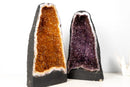 Matching Pair Amethyst and Citrine Geode Cathedrals - AA - Grade Purple & Orange Druzy (90 lb) - E2D Crystals & Minerals