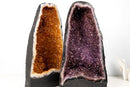 Matching Pair Amethyst and Citrine Geode Cathedrals - AA - Grade Purple & Orange Druzy (90 lb) - E2D Crystals & Minerals