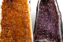Matching Pair Amethyst and Citrine Geode Cathedrals - AA - Grade Purple & Orange Druzy (90 lb) - E2D Crystals & Minerals
