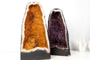 Matching Pair Amethyst and Citrine Geode Cathedrals - AA - Grade Purple & Orange Druzy (90 lb) - E2D Crystals & Minerals