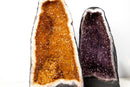 Matching Pair Amethyst and Citrine Geode Cathedrals - AA - Grade Purple & Orange Druzy (90 lb) - E2D Crystals & Minerals