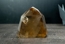 Genuine Unheated Natural Citrine Obelisk with Rare Feather Rainbow Inclusion – Smoky Champagne to Honey Gold Color (6 in, 3.3 lb) - E2D Crystals & Minerals
