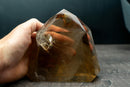 Genuine Unheated Natural Citrine Obelisk with Rare Feather Rainbow Inclusion – Smoky Champagne to Honey Gold Color (6 in, 3.3 lb) - E2D Crystals & Minerals