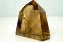 Genuine Unheated Natural Citrine Obelisk with Rare Feather Rainbow Inclusion – Smoky Champagne to Honey Gold Color (6 in, 3.3 lb) - E2D Crystals & Minerals