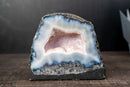 Blue & White Agate Geode with Cloud - Like Banding and Moss Inclusions (3.8 Kg / 8.4 lb) - E2D Crystals & Minerals