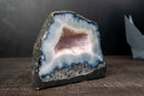 Blue & White Agate Geode with Cloud - Like Banding and Moss Inclusions (3.8 Kg / 8.4 lb) - E2D Crystals & Minerals