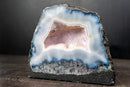 Blue & White Agate Geode with Cloud - Like Banding and Moss Inclusions (3.8 Kg / 8.4 lb) - E2D Crystals & Minerals