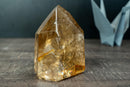 Genuine Brazilian Honey - Gold Citrine Quartz Point - Natural Generator with Multiple Rainbows (1.8 kg / 4.0 lb) - E2D Crystals & Minerals