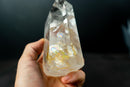 Lemurian Quartz Obelisk Point with Orange Hematite - Diamantina, Brazil (6 in Tall) - E2D Crystals & Minerals