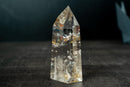AAA Water - Clear Lemurian Quartz Obelisk with Orange Hematite Inclusions - Diamantina, Brazil (616 g / 5.5 in) - E2D Crystals & Minerals