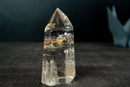 AAA Water - Clear Lemurian Quartz Obelisk with Orange Hematite Inclusions - Diamantina, Brazil (616 g / 5.5 in) - E2D Crystals & Minerals