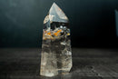 AAA Water - Clear Lemurian Quartz Obelisk with Orange Hematite Inclusions - Diamantina, Brazil (616 g / 5.5 in) - E2D Crystals & Minerals