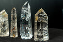 Set of 4 Water - Clear Lemurian Quartz Generators with Rare Hematite Inclusions - Natural, AAA - Grade Wholesale Lot (1.8 lb) - E2D Crystals & Minerals