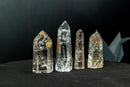 Set of 4 Water - Clear Lemurian Quartz Generators with Rare Hematite Inclusions - Natural, AAA - Grade Wholesale Lot (1.8 lb) - E2D Crystals & Minerals