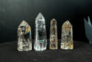 Set of 4 Water - Clear Lemurian Quartz Generators with Rare Hematite Inclusions - Natural, AAA - Grade Wholesale Lot (1.8 lb) - E2D Crystals & Minerals