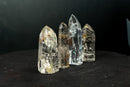 Set of 4 Water - Clear Lemurian Quartz Generators with Rare Hematite Inclusions - Natural, AAA - Grade Wholesale Lot (1.8 lb) - E2D Crystals & Minerals
