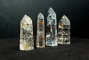 Set of 4 Water - Clear Lemurian Quartz Generators with Rare Hematite Inclusions - Natural, AAA - Grade Wholesale Lot (1.8 lb) - E2D Crystals & Minerals