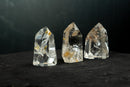 Set of 3 Water - Clear Lemurian Quartz Generators with Rare Hematite Inclusions - Natural, AAA - Grade Wholesale Lot (1.8 lb) - E2D Crystals & Minerals