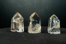 Set of 3 Water - Clear Lemurian Quartz Generators with Rare Hematite Inclusions - Natural, AAA - Grade Wholesale Lot (1.8 lb) - E2D Crystals & Minerals