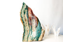 Brazilian Multicolor Polychrome Jasper Slab – Natural Green, Red & Cream Abstract Decor Sculpture, Large - E2D Crystals & Minerals