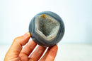 AAA - Grade Blue Banded Agate Geode Sphere with Druzy Cave - Natural Crystal Ball (587g) - E2D Crystals & Minerals