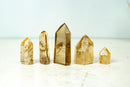 Set of 4 Water - Clear Citrine Quartz + 1 Hematoid Quartz Generators - E2D Crystals & Minerals