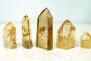 Set of 4 Water - Clear Citrine Quartz + 1 Hematoid Quartz Generators - E2D Crystals & Minerals
