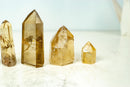 Set of 4 Water - Clear Citrine Quartz + 1 Hematoid Quartz Generators - E2D Crystals & Minerals