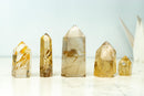 Set of 4 Water - Clear Citrine Quartz + 1 Hematoid Quartz Generators - E2D Crystals & Minerals