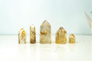Set of 4 Water - Clear Citrine Quartz + 1 Hematoid Quartz Generators - E2D Crystals & Minerals