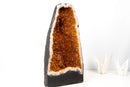 Deep Orange Citrine Cathedral Geode with Flower - Large Statement Piece of Super Extra Grade, Ethically Sourced (46 lb, 19.5 in) - E2D Crystals & Minerals