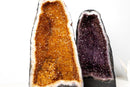 Matching Pair Amethyst and Citrine Geode Cathedrals - AA - Grade Purple & Orange Druzy (90 lb) - E2D Crystals & Minerals