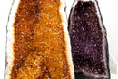 Matching Pair Amethyst and Citrine Geode Cathedrals - AA - Grade Purple & Orange Druzy (90 lb) - E2D Crystals & Minerals