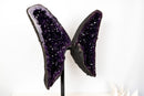 Grape Jelly Amethyst Butterfly Wings (33 In / 63 lb) – AAA Deep Purple Druzy Statement Pair - E2D Crystals & Minerals