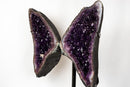 Superb Amethyst Butterfly Wings (3 Ft / 104lb) – Deep Purple Druzy with Calcite, Statement Pair - E2D Crystals & Minerals
