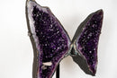 Superb Amethyst Butterfly Wings (3 Ft / 104lb) – Deep Purple Druzy with Calcite, Statement Pair - E2D Crystals & Minerals