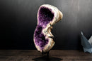 Amethyst Geode in Natural Infinity (8) Formation with Sparkly Purple Druzy and Flower Rosettes - E2D Crystals & Minerals