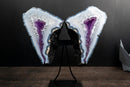 Blue Lace Agate Butterfly Wings Geode with Purple Amethyst Druzy - E2D Crystals & Minerals