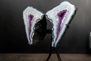 Blue Lace Agate Butterfly Wings Geode with Purple Amethyst Druzy - E2D Crystals & Minerals