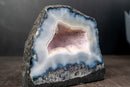 Blue & White Agate Geode with Cloud - Like Banding and Moss Inclusions (3.8 Kg / 8.4 lb) - E2D Crystals & Minerals