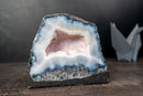 Blue & White Agate Geode with Cloud - Like Banding and Moss Inclusions (3.8 Kg / 8.4 lb) - E2D Crystals & Minerals